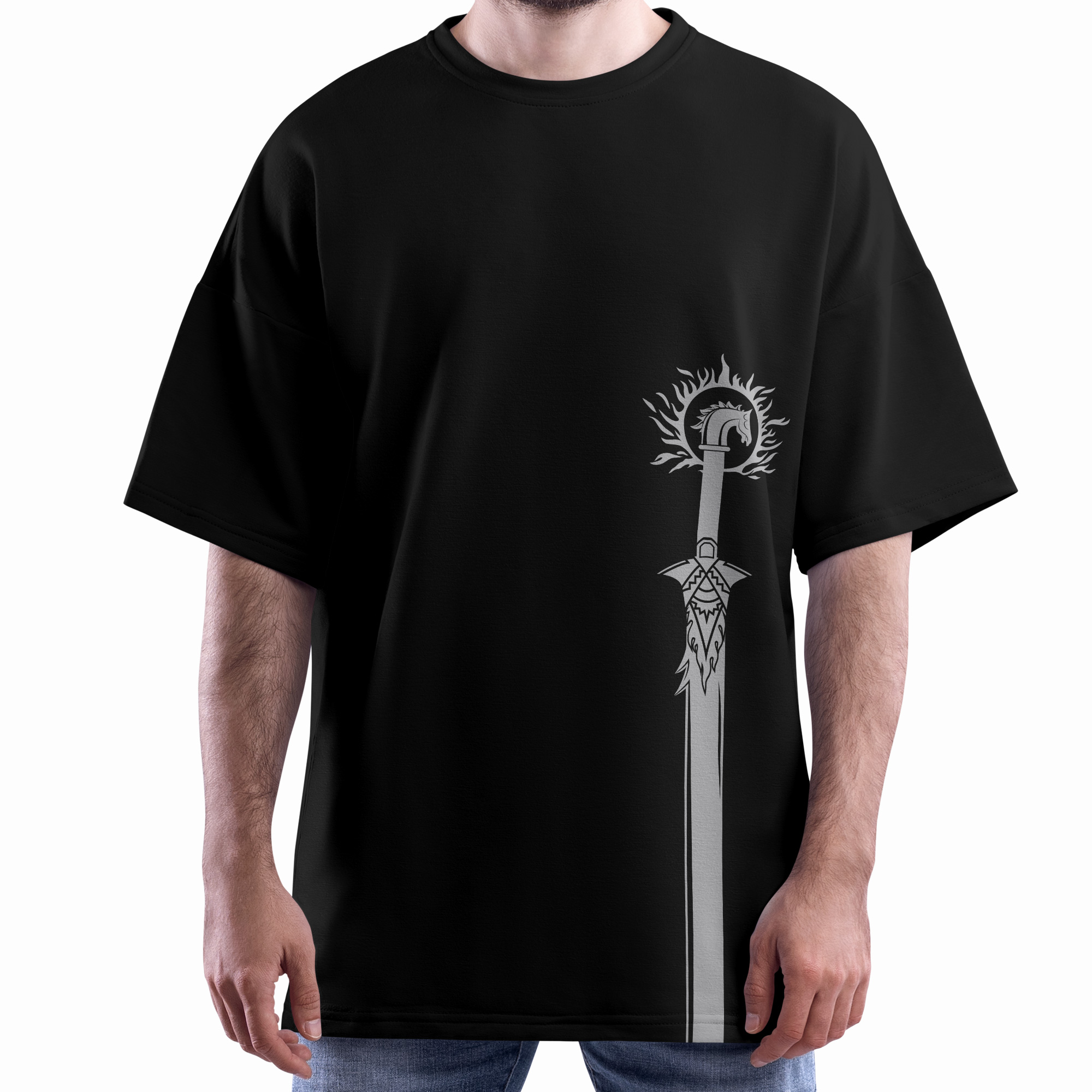 The Revelation -  Baahubali Black Over Sized T-Shirt - Image 2