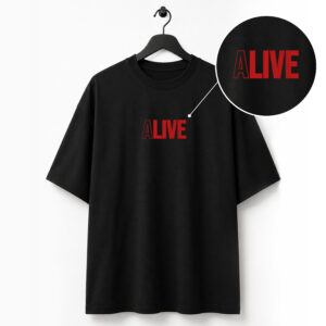 Alive Black Over Sized T-Shirt