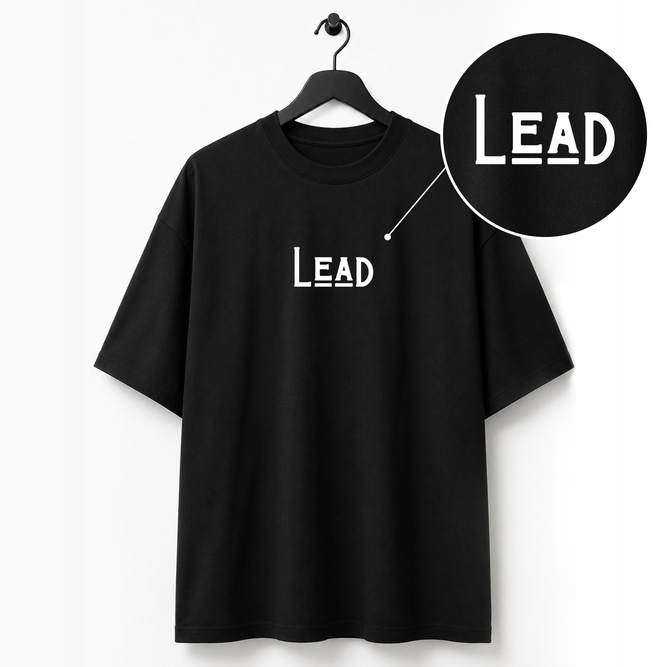 Lead Black Over Sized T-Shirt