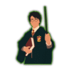 Harry and the wand Sticker